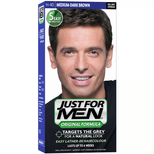 Just For Men - COLORATION CHEVEUX HOMME - Châtain Moyen Foncé - Coloration Cheveux/ Barbe HOMME Just For Men