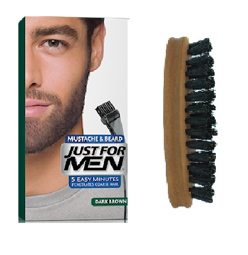 Just For Men - PACK COLORATION BARBE CHATAIN FONCE ET BROSSE À BARBE - Coloration homme just for men chatain fonce