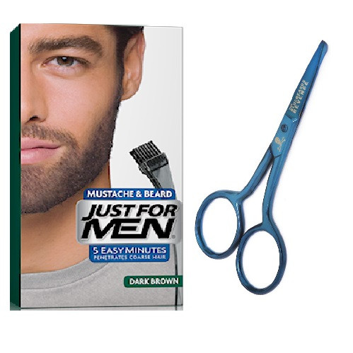 Just For Men - PACK COLORATION BARBE CHATAIN FONCE ET CISEAUX A BARBE - Teinture et Coloration Barbe