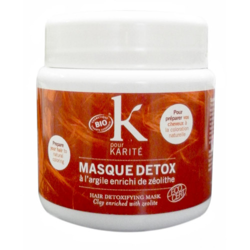 K Pour Karite - Masque Détoxifiant Bio Argile - Cuir Chevelu Gras Ou Avant Coloration - Apres shampoing cheveux homme