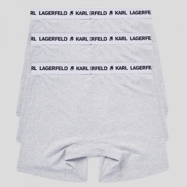 Lot de 3 boxers longs logotes coton Karl Lagerfeld - Gris