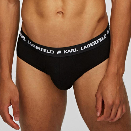 Karl Lagerfeld - Lot de 3 slips logotes coton - Cadeaux Fête des Pères