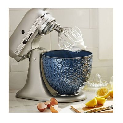 KitchenAid Bol en céramique 4,7L dentelle sirène bleu resistant au four micro onde refrigerateur lave 

vaisselle