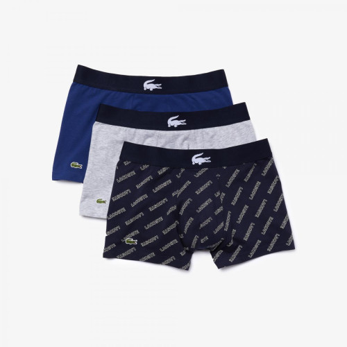Lacoste Underwear - Lot de 3 boxers logotes en coton - Lacoste montre maroquinerie underwear