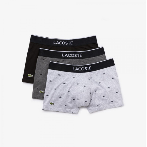 Lacoste Underwear - Lot de 3 Boxers Logotes Ceinture Elastique - Lacoste underwear homme
