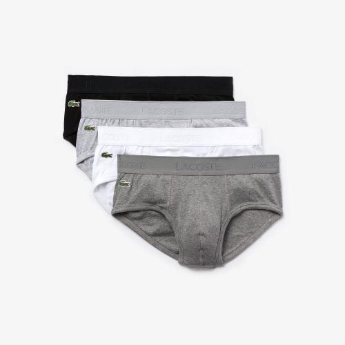 Lacoste Underwear - Lot de 4 slips logotés en coton - Lacoste underwear homme