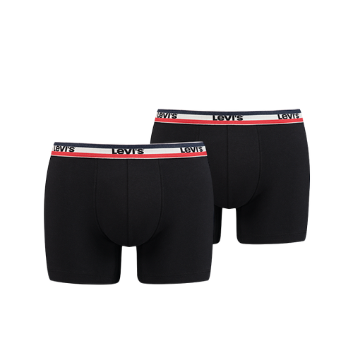 Levi's Underwear - LEVIS MEN SPRTSWR LOGO BOXER BRIEF 2P Noir - Sous vetement levis homme