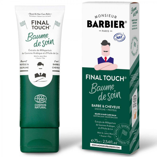 Monsieur Barbier - Baume à barbe et cheveux Final Touch certifié Ecocert Cosmos NAT - Rasage monsieur barbier