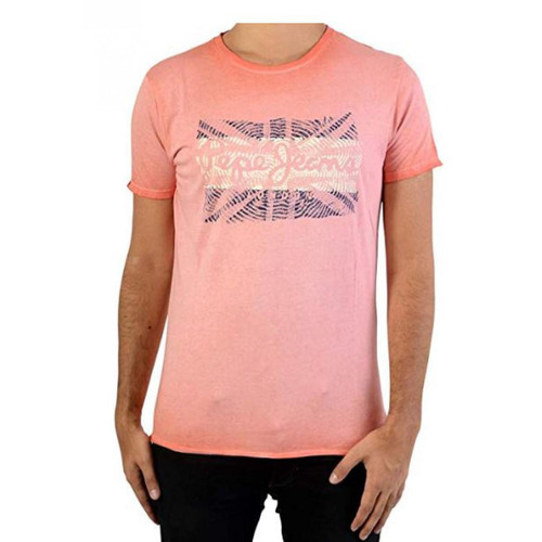 Tee-shirt manches courtes imprimé drapeau rose homme Pepe Jeans