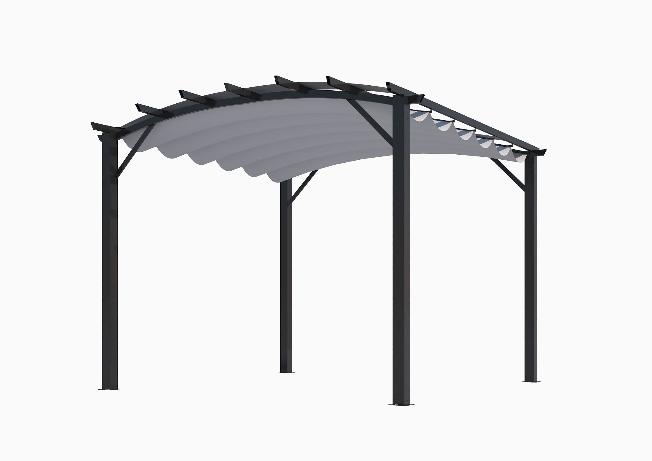 Pergola arche structure mixte Aluminium/Acier coloris gris