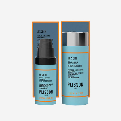 Plisson - Duo Le Beau Barbu (Gel Douche & Huile à Barbe) - Cadeaux Made in France