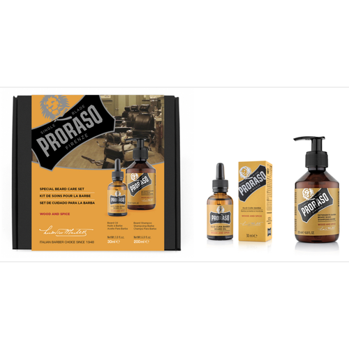 Proraso - Coffret Duo Proraso Huile + Shampooing Wood and Spice - Coffret rasage homme