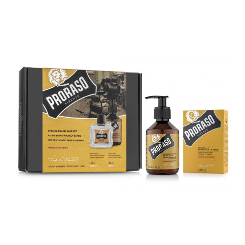 Proraso - Coffret Duo Proraso Baume + Shampoing Wood and Spice - Coffret rasage homme