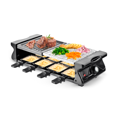 Raclette grill et pierrade Kitchencook 8 personnes 1200W plaque de grill 

antiadhesif
