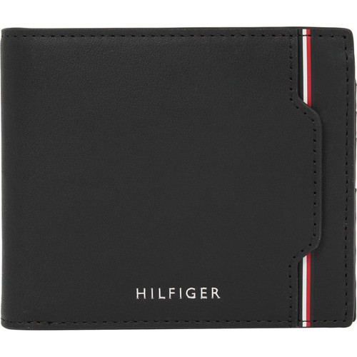 Tommy Hilfiger Maroquinerie - Portefeuille en cuir avec bande bicolore - Porte cartes portefeuille homme