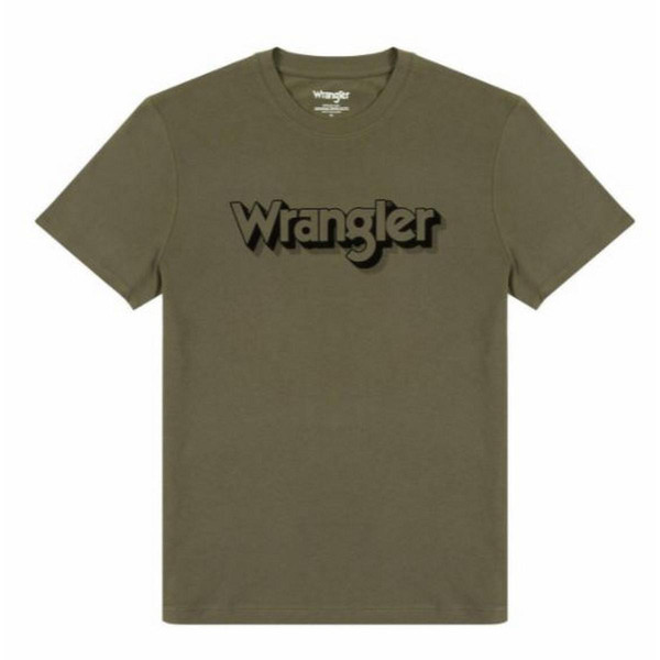 WRANGLER Homme Ss Logo Coton à encolure ras-du-cou à manches courtes Casual T-Shirt Top Tee 